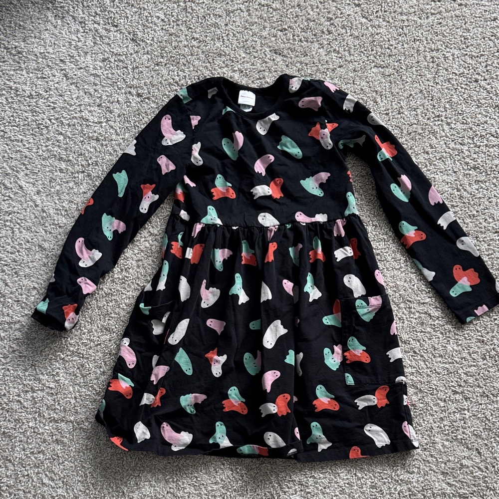 Halloween Ghost Print Kids Dress